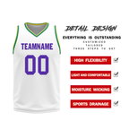 Custom Purple White Classic Style Reversible Basketball Uniform Personalized COOLMAX BBJR-D017047