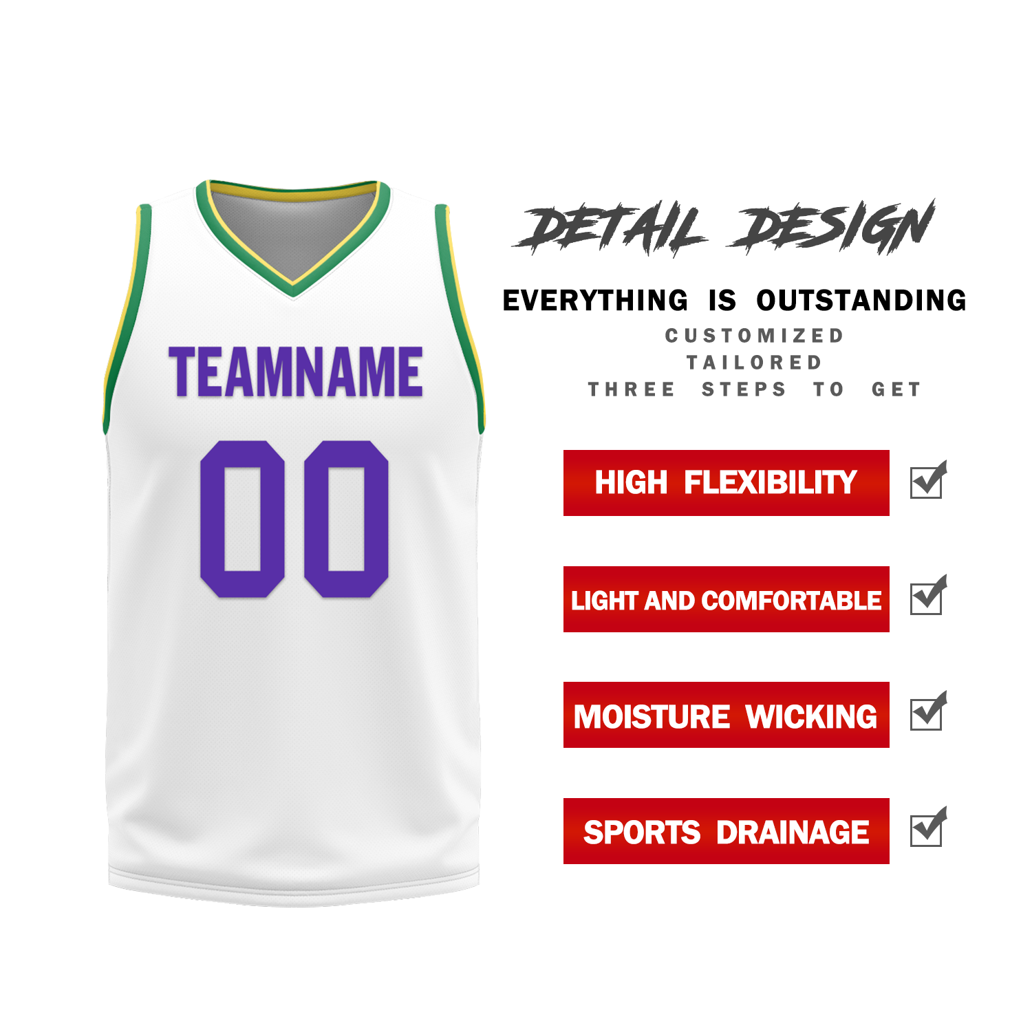 Custom Purple White Classic Style Reversible Basketball Uniform Personalized COOLMAX BBJR-D017047