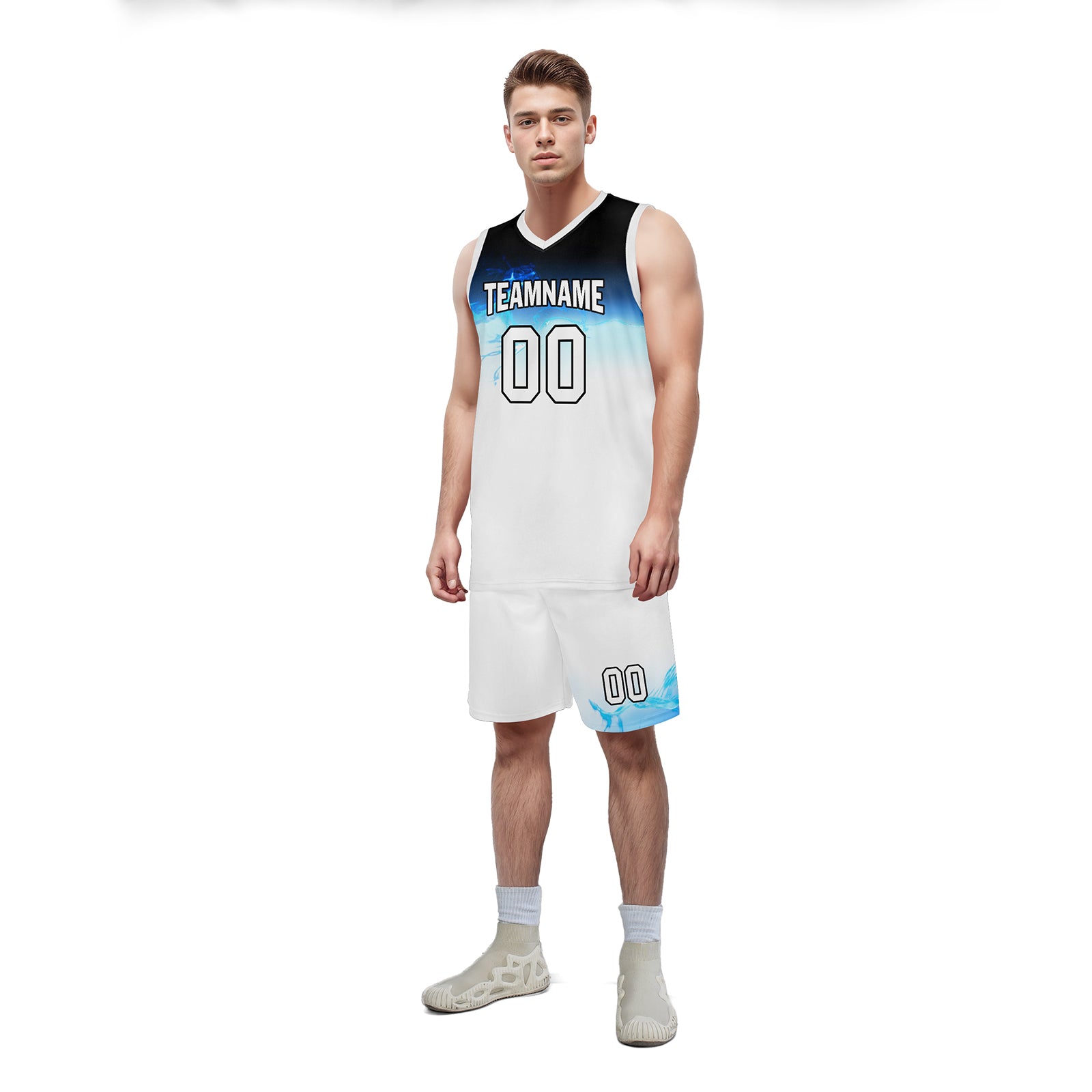 Custom White Blue City Edition Personalized Sports Uniform Authentic Basketball Jersey BBJ01-D06101-18