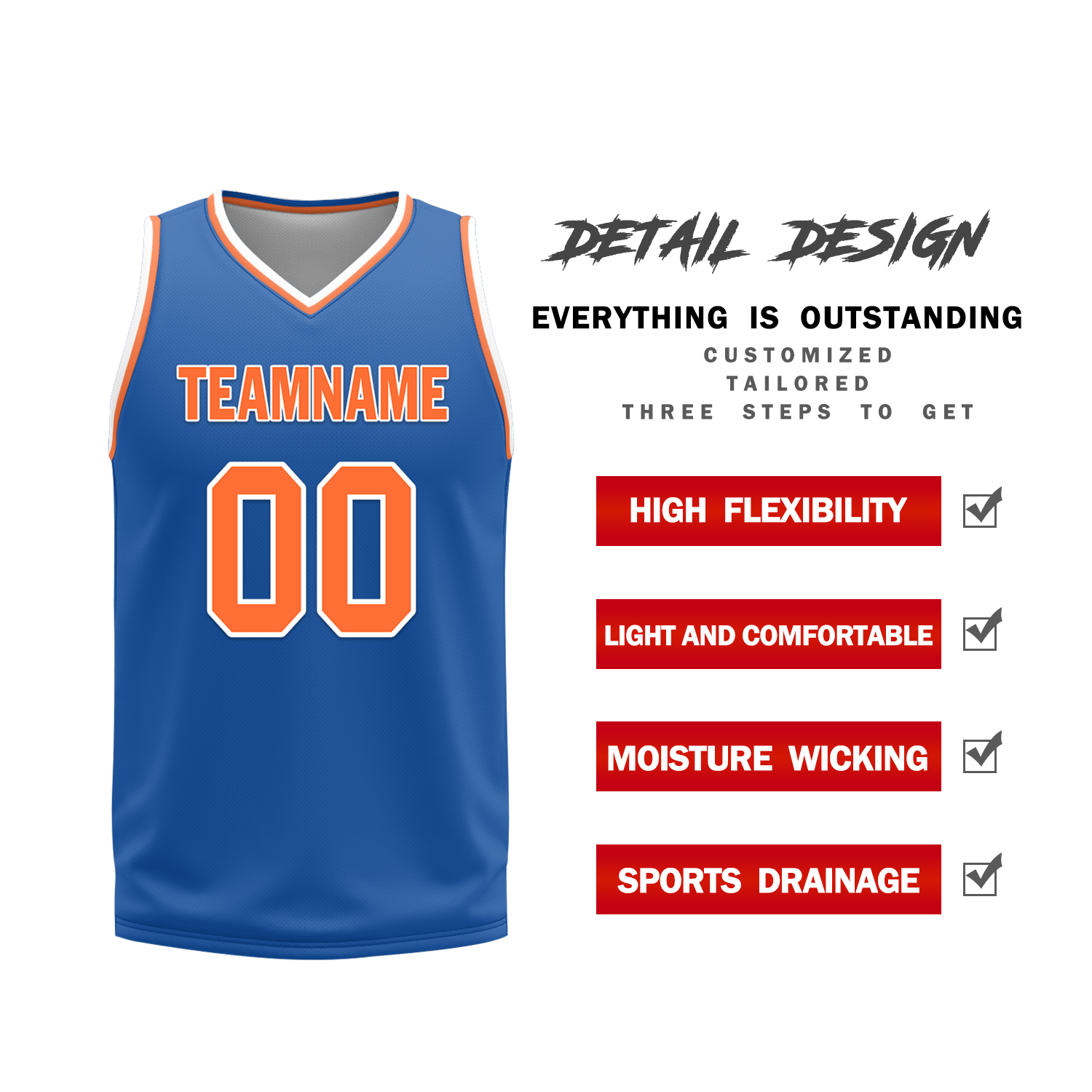 Custom White Blue Classic Style Reversible Basketball Uniform Personalized COOLMAX BBJR-D017016