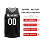 Custom White Black Classic Style Reversible Basketball Uniform Personalized COOLMAX BBJR-D017008