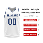 Custom Blue White Classic Style Reversible Basketball Uniform Personalized COOLMAX BBJR-D017053