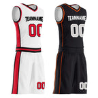 Custom White Red Black Detroit City Edition Personalized Reversible Basketball Set Sports Basketball Jersey BBJ01R-D0610-9