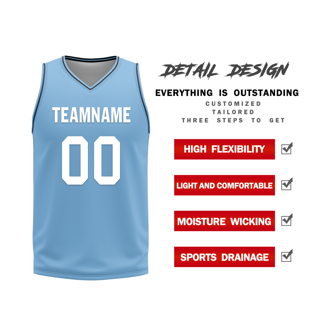 Custom Blue Classic Style Reversible Basketball Uniform Personalized Ordinary BBJR-D017032