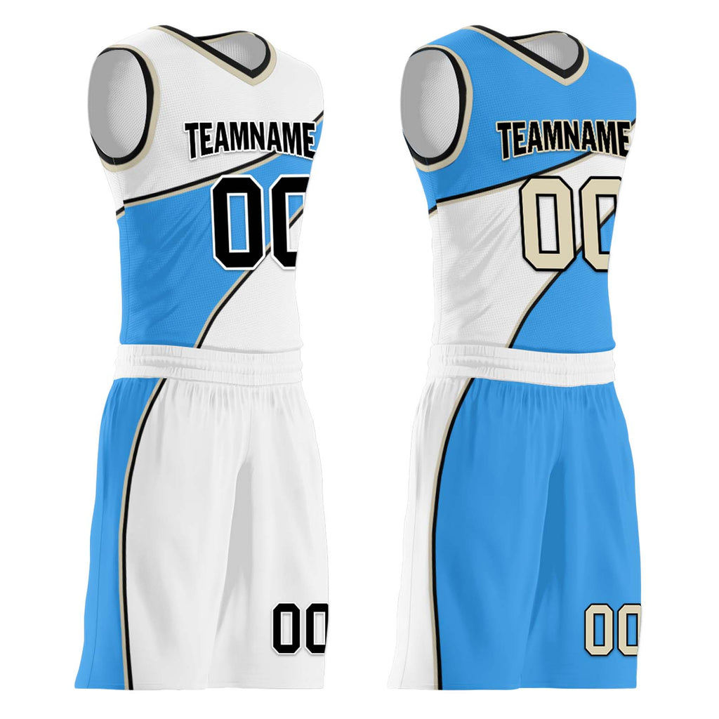 Custom Blue White Atlanta City Edition Personalized Reversible Basketball Set Sports Basketball Jersey BBJ01R-D0610-1