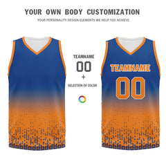 Custom Blue Orange Fade Fashion Sports Uniform Basketball Jersey BBJ01-D020102-3