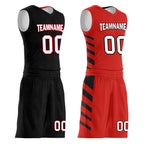 Custom Black Red Plaid Portland City Edition Personalized Reversible Basketball Set Sports Basketball Jersey BBJ01R-D0610-25