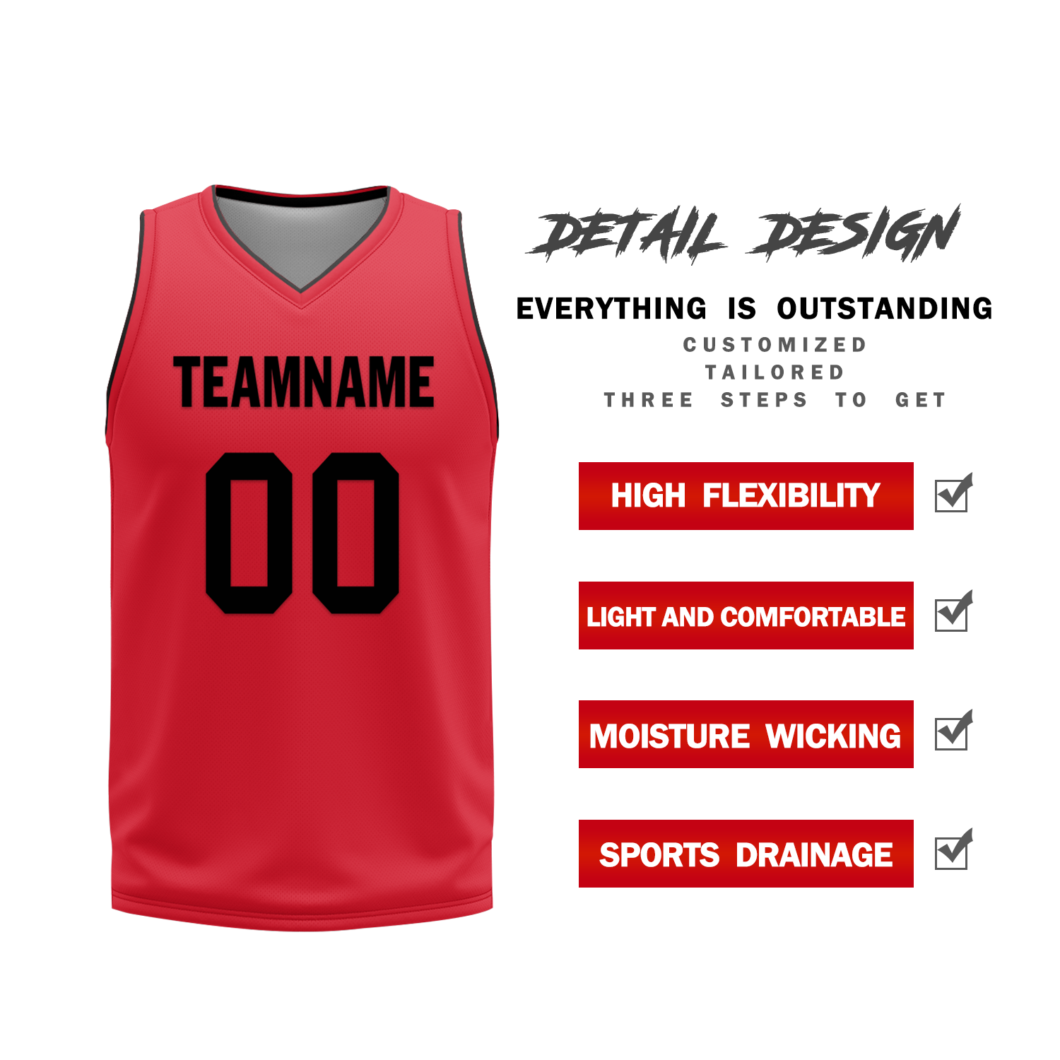 Custom Black Red Classic Style Reversible Basketball Uniform Personalized Ordinary BBJR-D017018