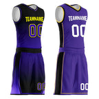Custom Black Purple Los Angeles City Edition Personalized Reversible Basketball Set Sports Basketball Jersey BBJ01R-D0610-14