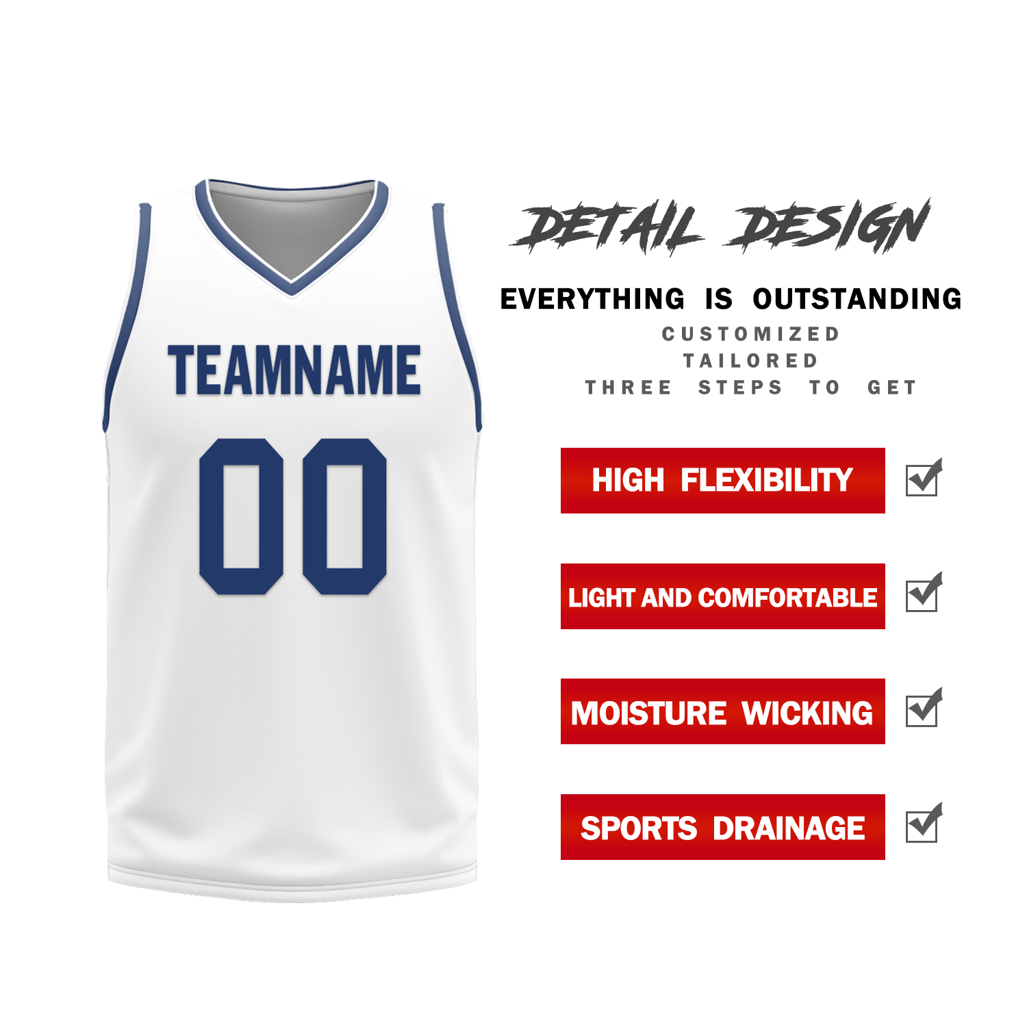 Custom Blue White Classic Style Reversible Basketball Uniform Personalized Ordinary BBJR-D017053
