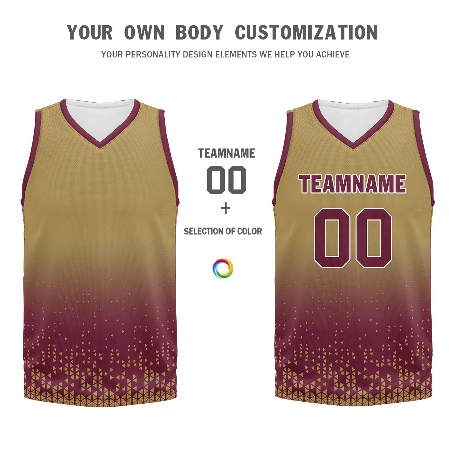 Custom Yellow Red Fade Fashion Sports Uniform Basketball Jersey BBJ01-D020102-5