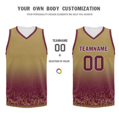 Custom Yellow Red Fade Fashion Sports Uniform Basketball Jersey BBJ01-D020102-5