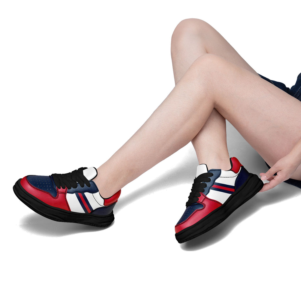 Custom Red Blue New England Shoes Personalized Sneaker FN032-D020389-26