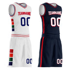 Custom White Red Black Philadelphia City Edition Personalized Reversible Basketball Set Sports Basketball Jersey BBJ01R-D0610-23