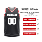 Custom Red Black Classic Style Reversible Basketball Uniform Personalized COOLMAX BBJR-D017025