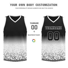 Custom Black White Fade Fashion Sports Uniform Basketball Jersey BBJ01-D020102-2