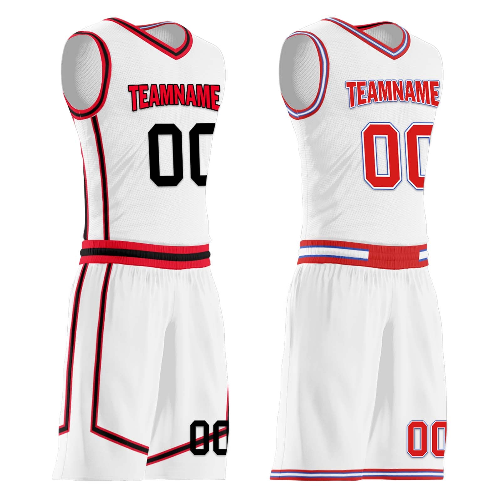Custom Red White Black Houston City Edition Personalized Reversible Basketball Set Sports Basketball Jersey BBJ01R-D0610-11