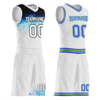 Custom Gradient Blue White Minnesota City Edition Personalized Reversible Basketball Set Sports Basketball Jersey BBJ01R-D0610-18