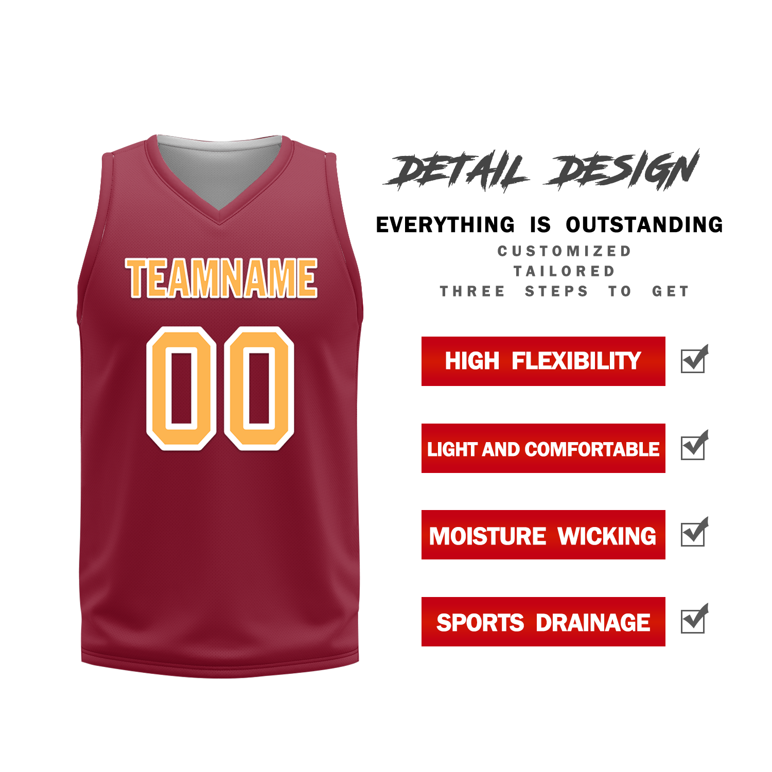 Custom White Red Classic Style Reversible Basketball Uniform Personalized Ordinary BBJR-D017012