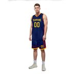 Custom Navy Blue Red Gold City Edition Personalized Sports Uniform Authentic Basketball Jersey BBJ01-D06101-10