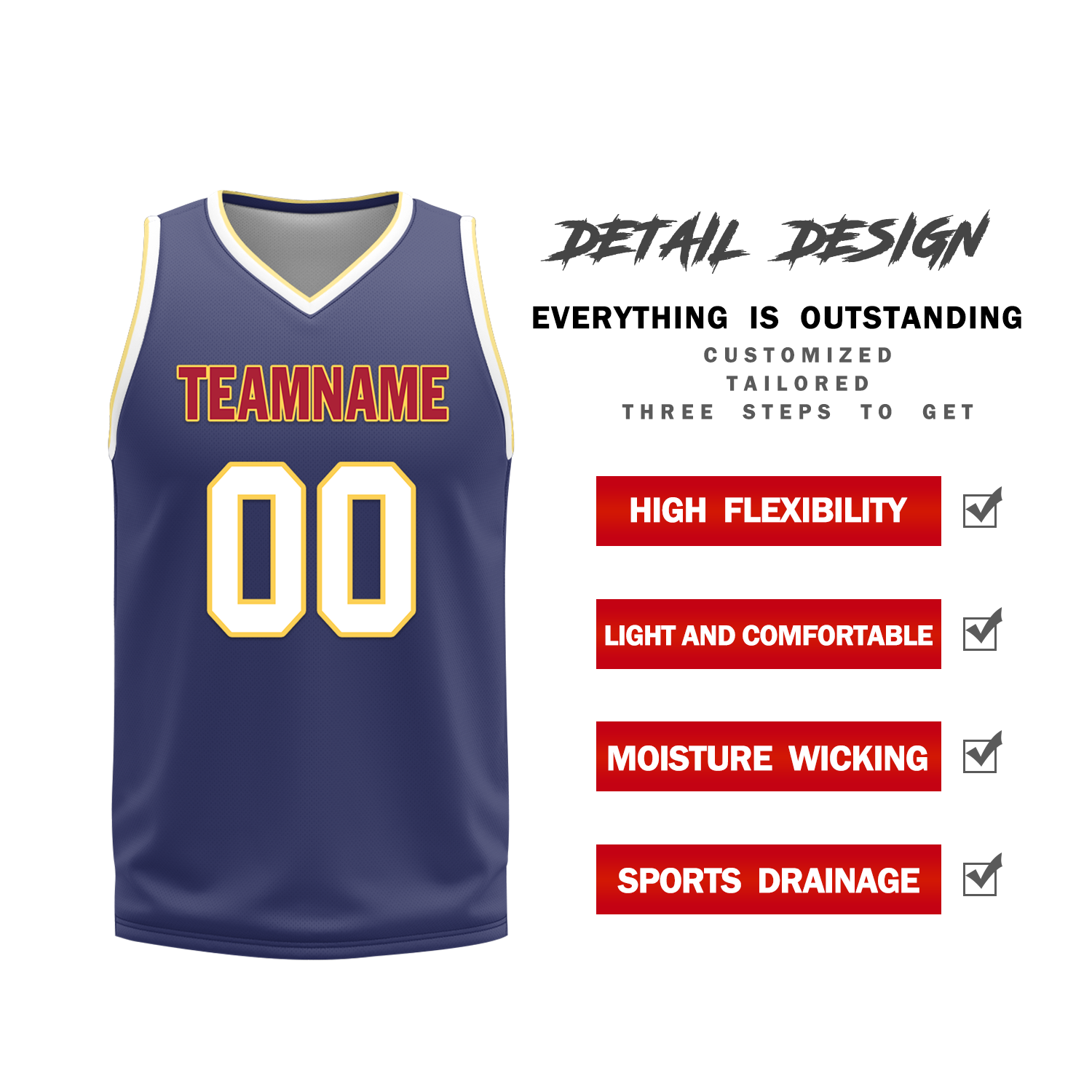 Custom White Blue Classic Style Reversible Basketball Uniform Personalized Ordinary BBJR-D017030