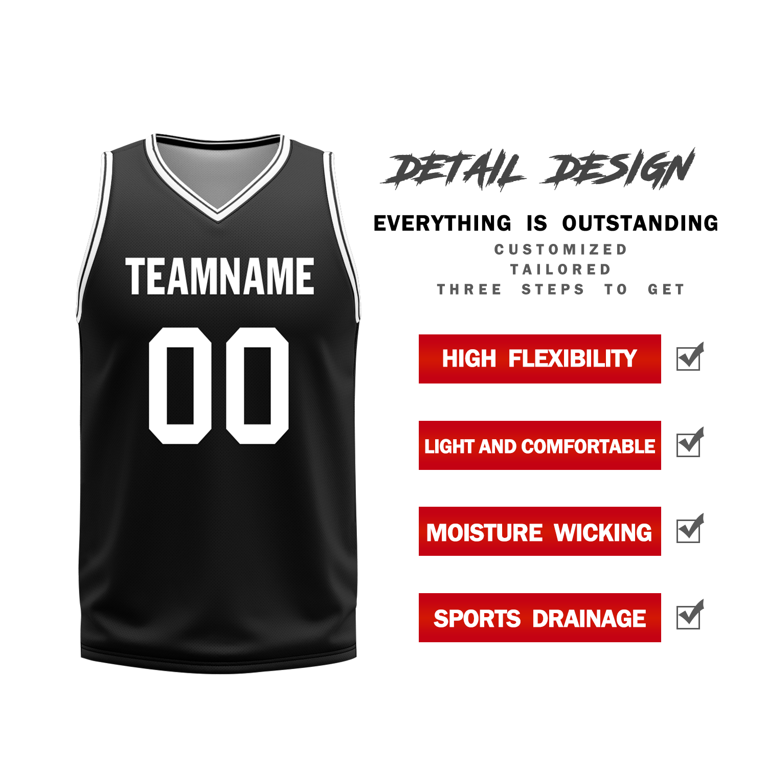Custom White Black Classic Style Reversible Basketball Uniform Personalized Ordinary BBJR-D017008