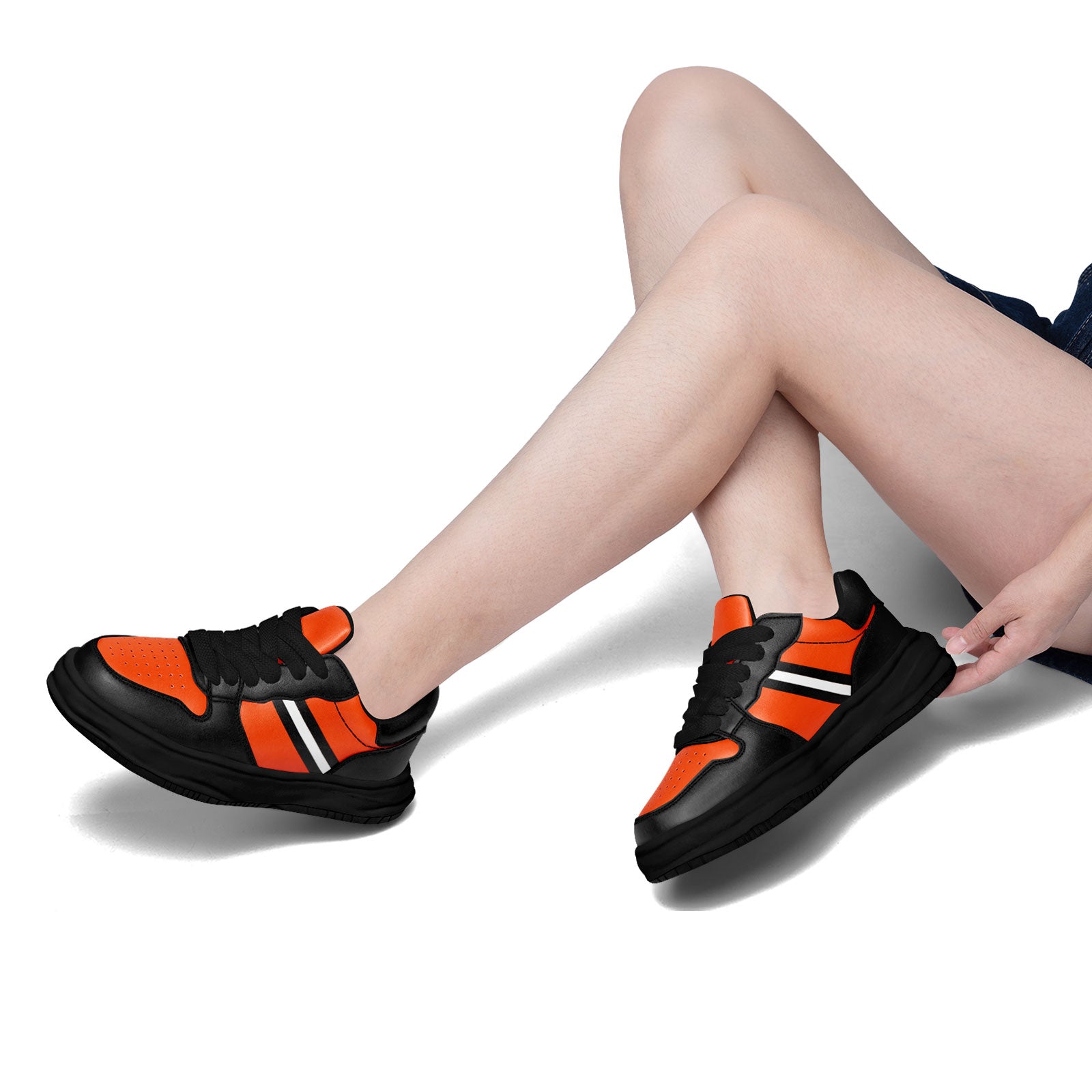 Custom Black Orange Cincinnati Shoes Personalized Sneaker FN032-D020389-6