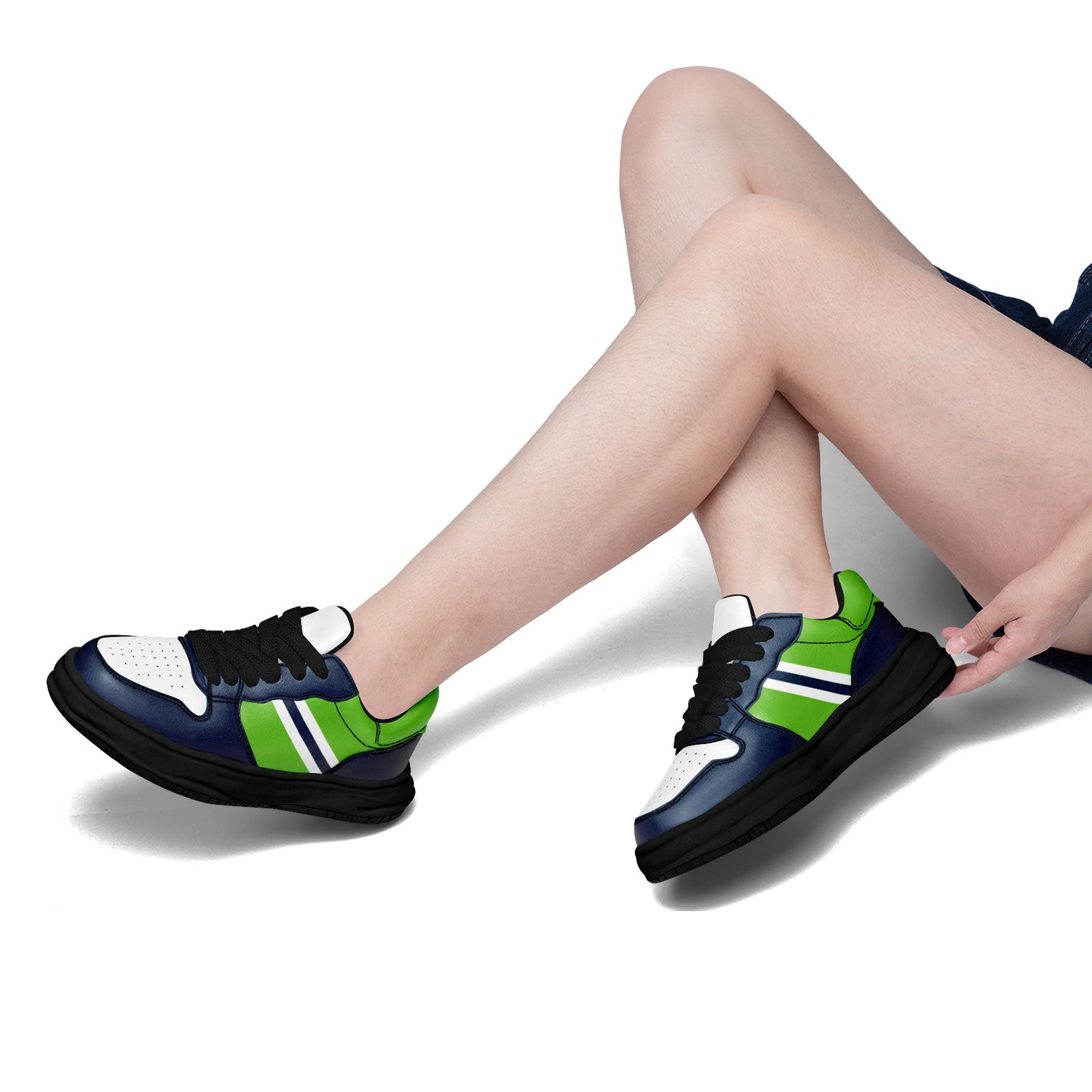 Custom Blue Green Seattle Shoes Personalized Sneaker FN032-D020389-27