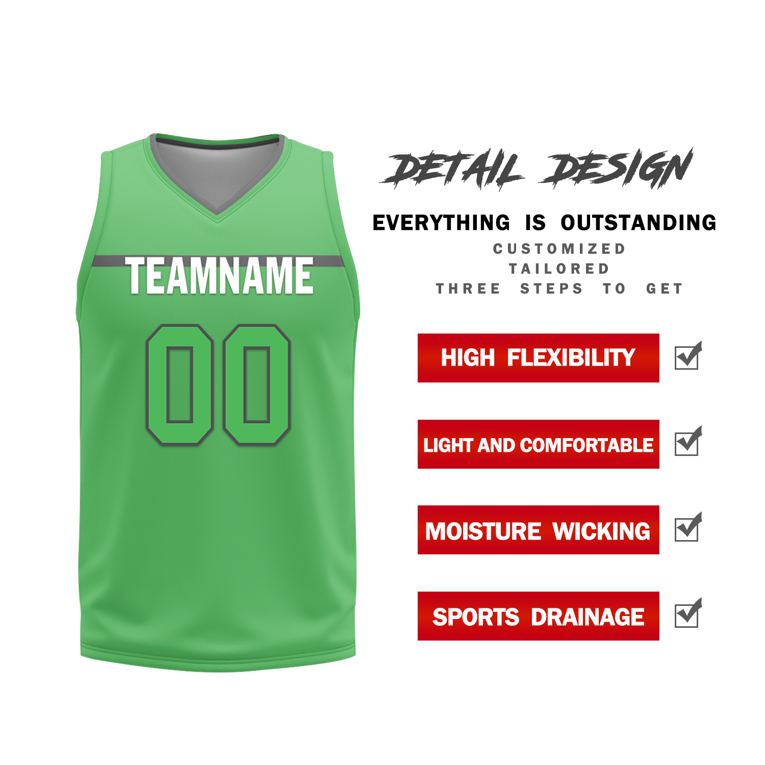 Custom Gray Green Classic Style Reversible Basketball Uniform Personalized COOLMAX BBJR-D017046