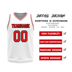 Custom Red White Classic Style Reversible Basketball Uniform Personalized COOLMAX BBJR-D017005