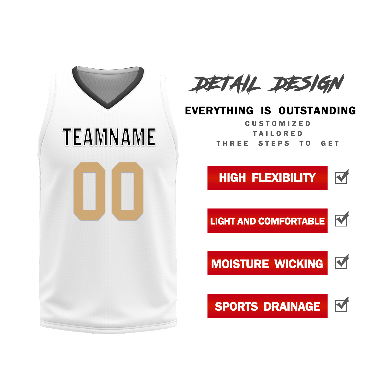 Custom Black White Classic Style Reversible Basketball Uniform Personalized COOLMAX BBJR-D017044