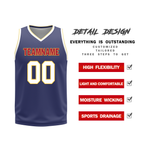 Custom White Blue Classic Style Reversible Basketball Uniform Personalized COOLMAX BBJR-D017030