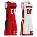Custom Red White Miami City Edition Personalized Reversible Basketball Set Sports Basketball Jersey BBJ01R-D0610-16
