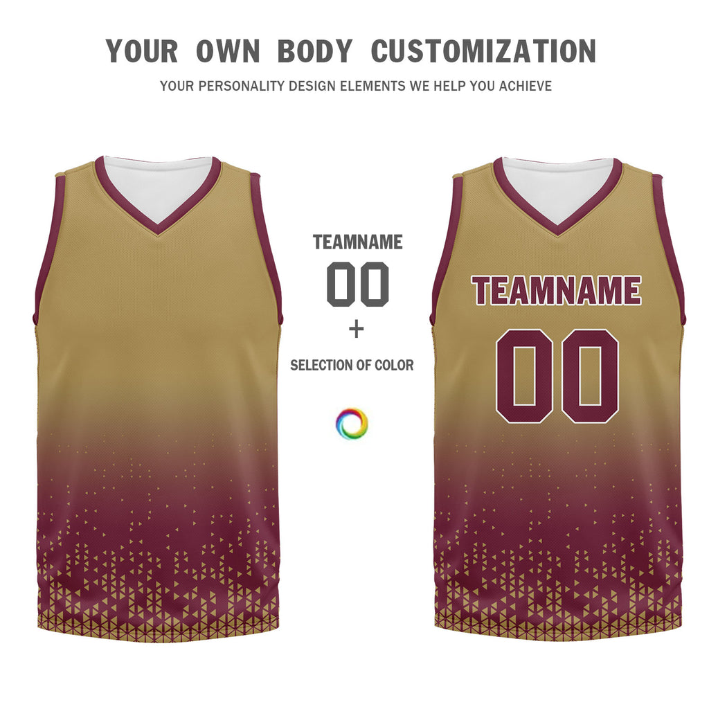 Custom Yellow Red Fade Fashion Sports Uniform Basketball Jersey BBJ01-D020102-5