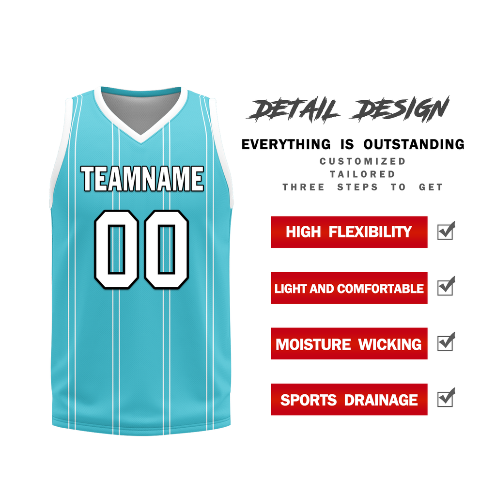 Custom White Blue Classic Style Reversible Basketball Uniform Personalized Ordinary BBJR-D017013