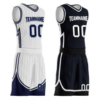 Custom White Dark Blue Black Orlando City Edition Personalized Reversible Basketball Set Sports Basketball Jersey BBJ01R-D0610-22
