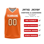 Custom White Orange Classic Style Reversible Basketball Uniform Personalized Ordinary BBJR-D017052