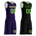 Custom Purple Green Gold New Orleans City Edition Personalized Reversible Basketball Set Sports Basketball Jersey BBJ01R-D0610-19