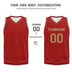 Custom Red Classic Style Sports Uniform Basketball Jersey BBJ01-D020105-21