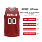 Custom White Red Classic Style Reversible Basketball Uniform Personalized Ordinary BBJR-D017017