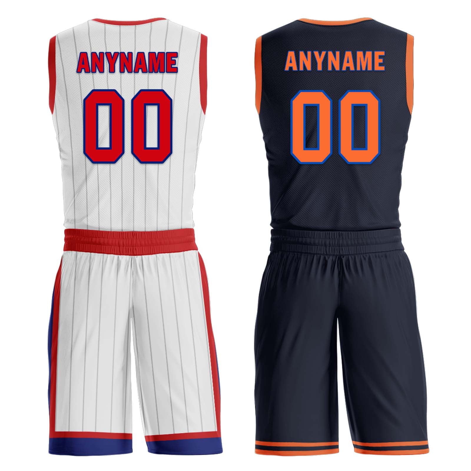 Custom White Red Black New York City Edition Personalized Reversible Basketball Set Sports Basketball Jersey BBJ01R-D0610-20