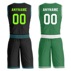Custom Black Green Boston City Edition Personalized Reversible Basketball Set Sports Basketball Jersey BBJ01R-D0610-2