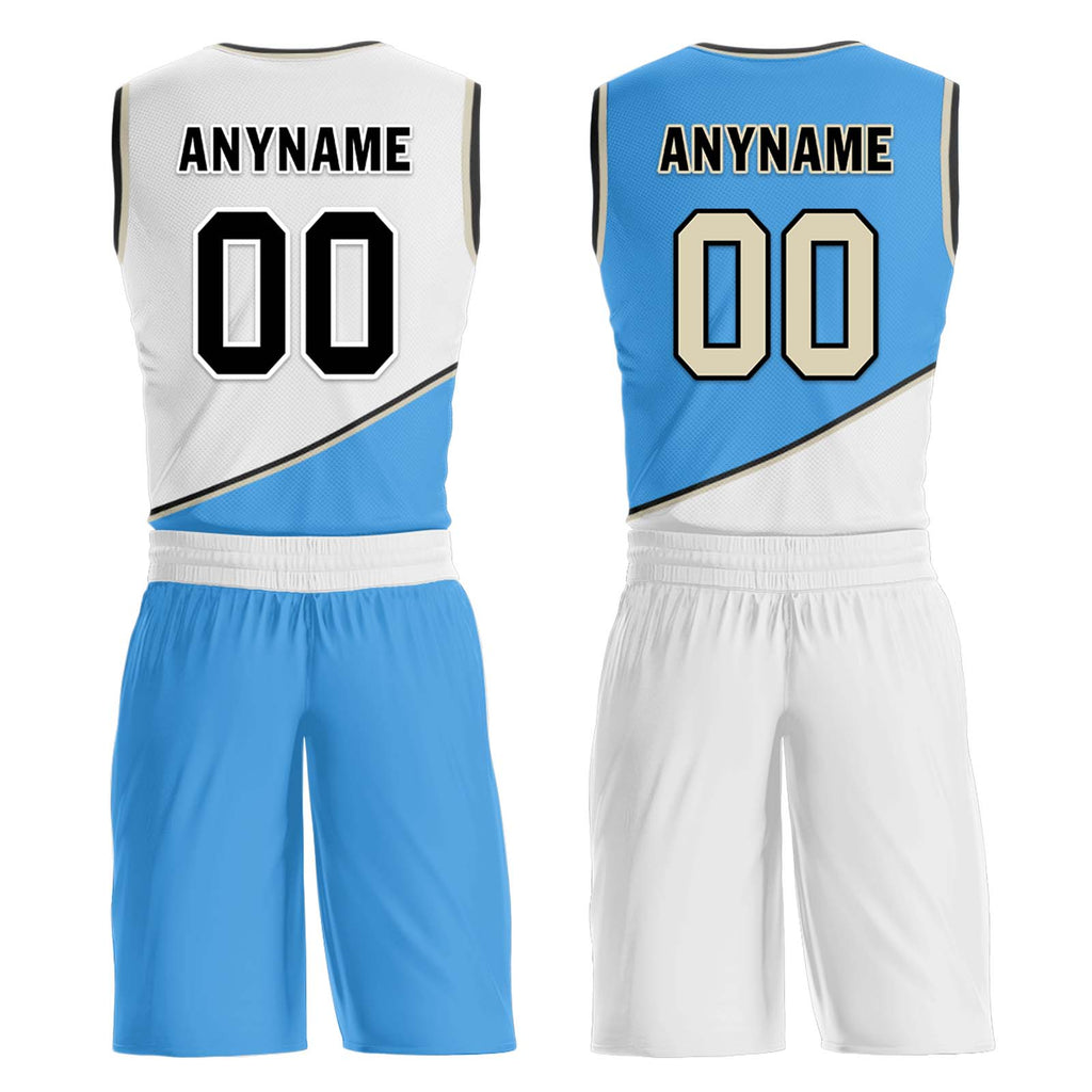 Custom Blue White Atlanta City Edition Personalized Reversible Basketball Set Sports Basketball Jersey BBJ01R-D0610-1