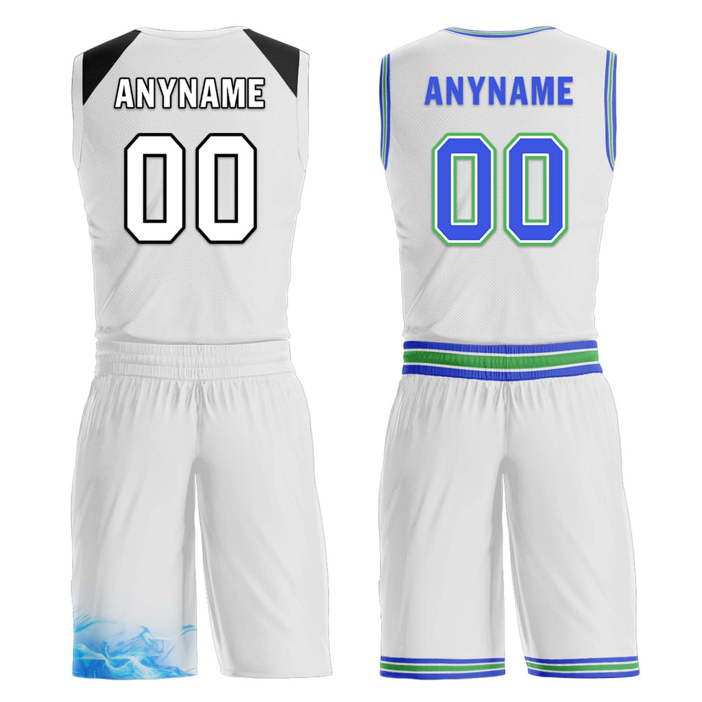 Custom Gradient Blue White Minnesota City Edition Personalized Reversible Basketball Set Sports Basketball Jersey BBJ01R-D0610-18