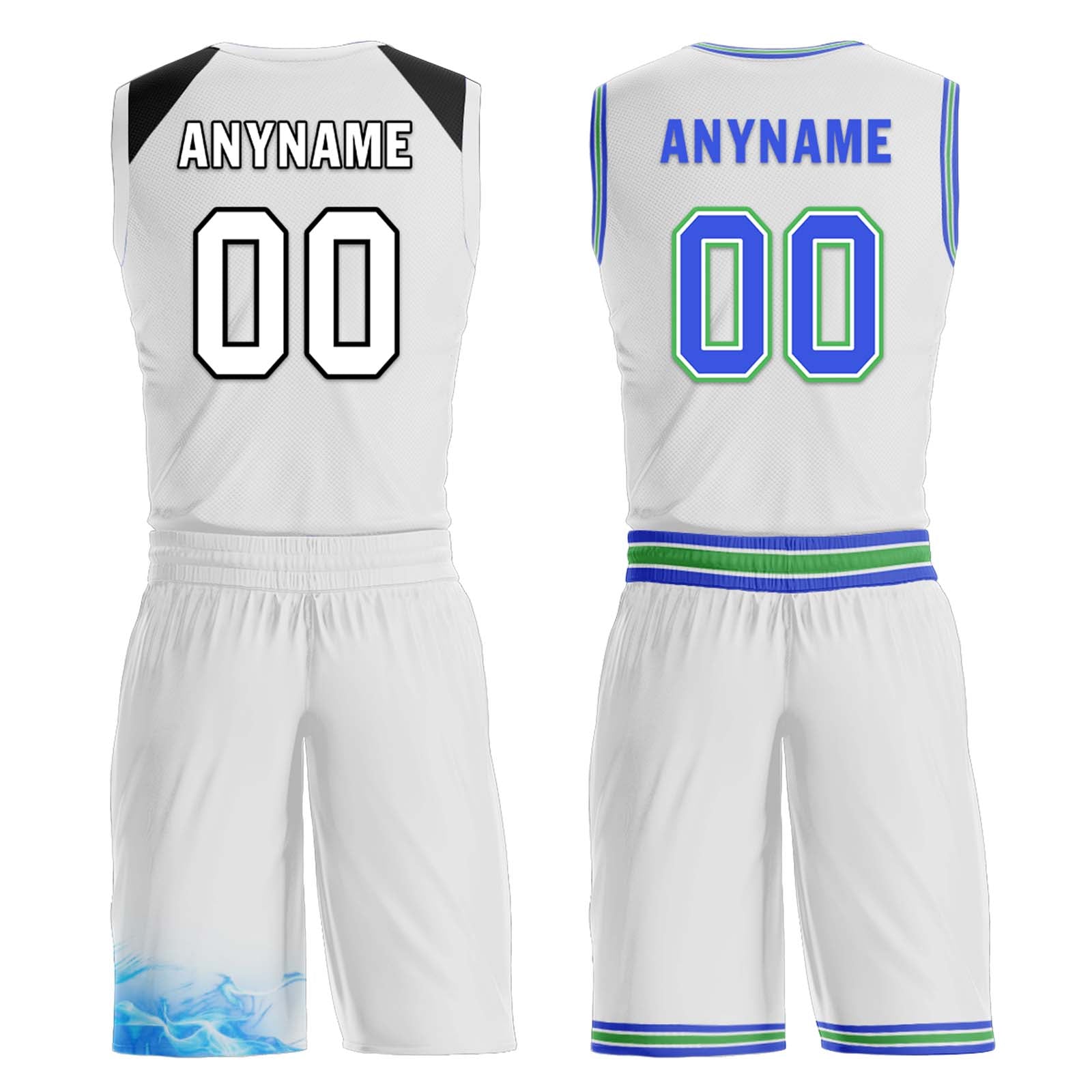 Custom Gradient Blue White Minnesota City Edition Personalized Reversible Basketball Set Sports Basketball Jersey BBJ01R-D0610-18
