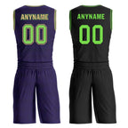 Custom Purple Green Gold New Orleans City Edition Personalized Reversible Basketball Set Sports Basketball Jersey BBJ01R-D0610-19