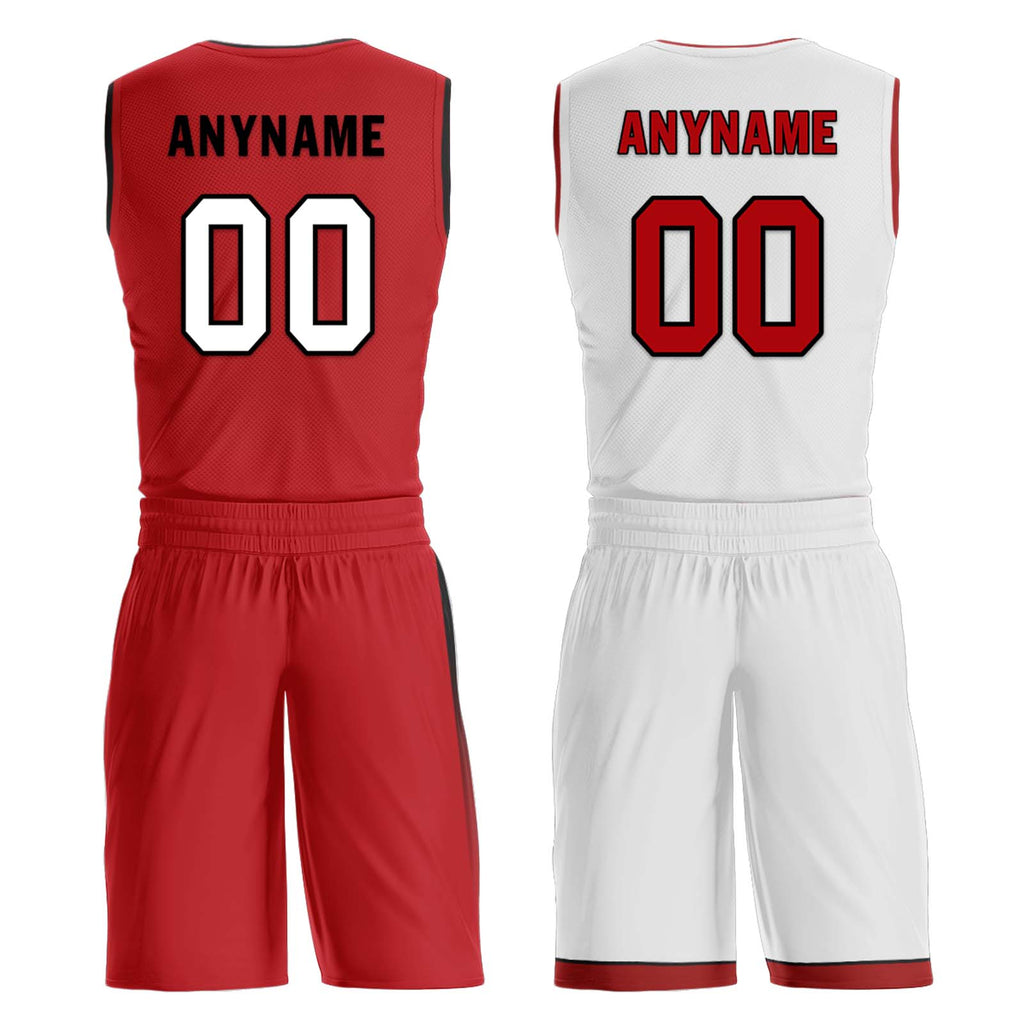 Custom Red White Miami City Edition Personalized Reversible Basketball Set Sports Basketball Jersey BBJ01R-D0610-16
