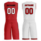 Custom Red White Miami City Edition Personalized Reversible Basketball Set Sports Basketball Jersey BBJ01R-D0610-16
