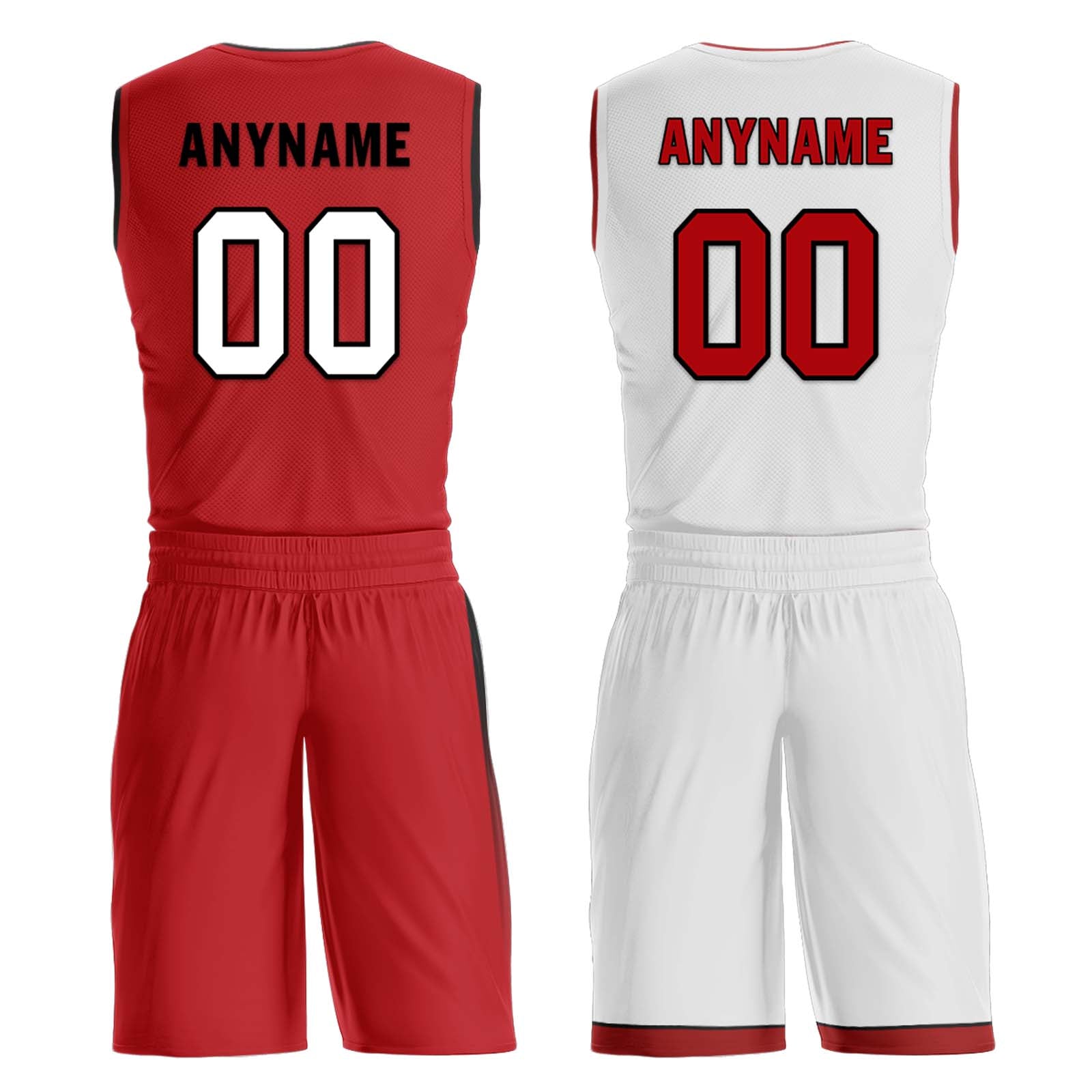 Custom Red White Miami City Edition Personalized Reversible Basketball Set Sports Basketball Jersey BBJ01R-D0610-16