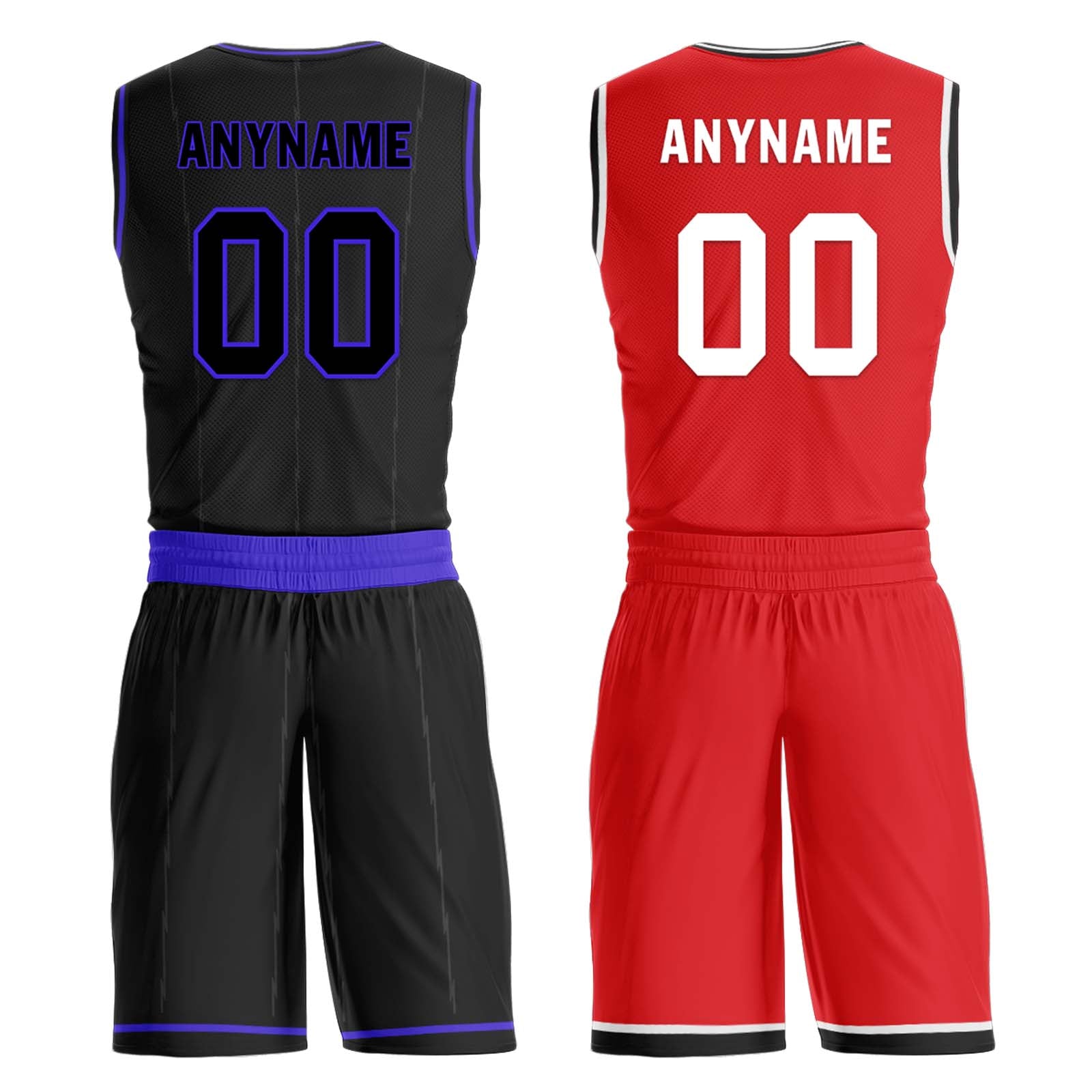 Custom Black Purple Red Toronto City Edition Personalized Reversible Basketball Set Sports Basketball Jersey BBJ01R-D0610-28